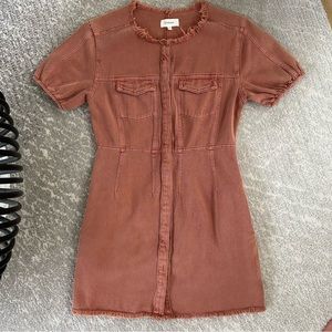 Bohme denim snap up mini dress